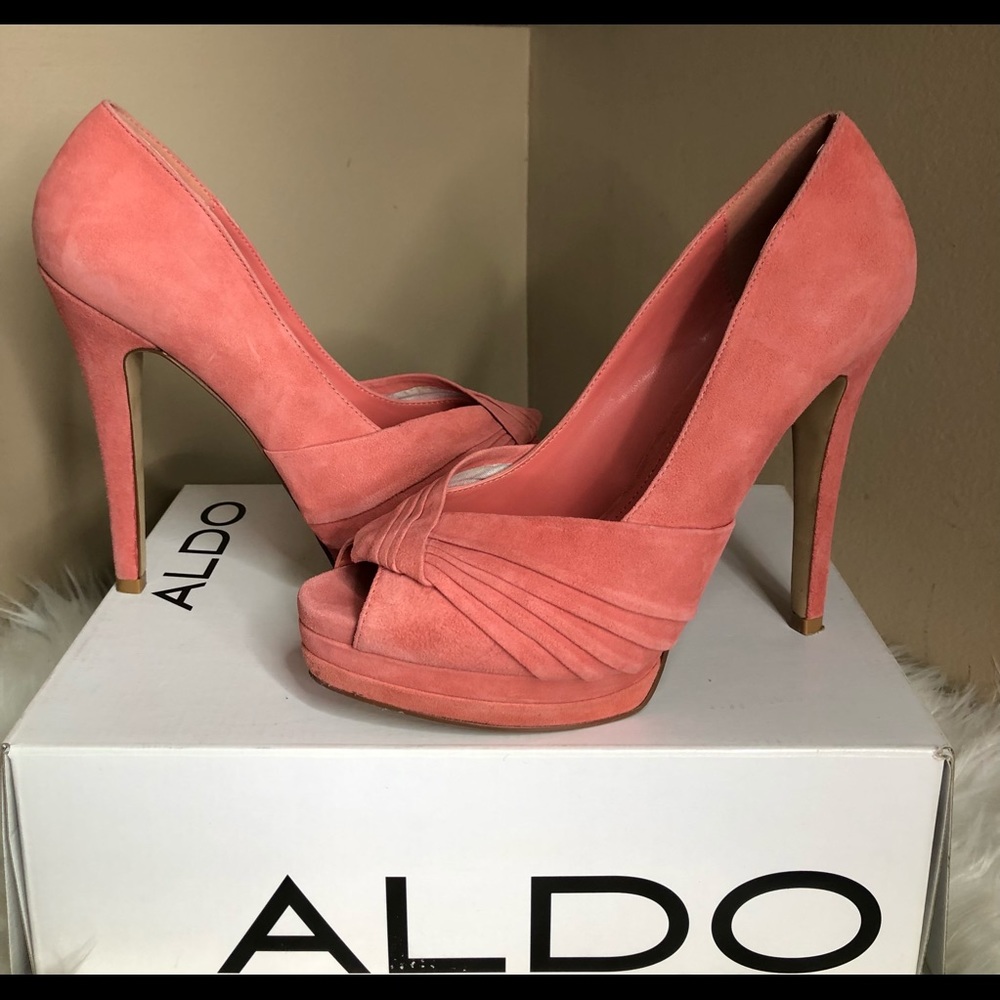 Aldo Orpin Suede Peep Toe Pump